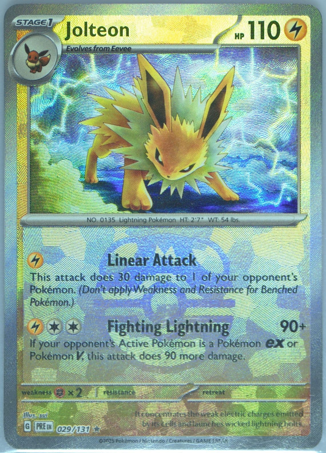 Jolteon Master Ball Reverse Holo (029) 2025 Pokemon Pre EN-Prismatic Evolutions