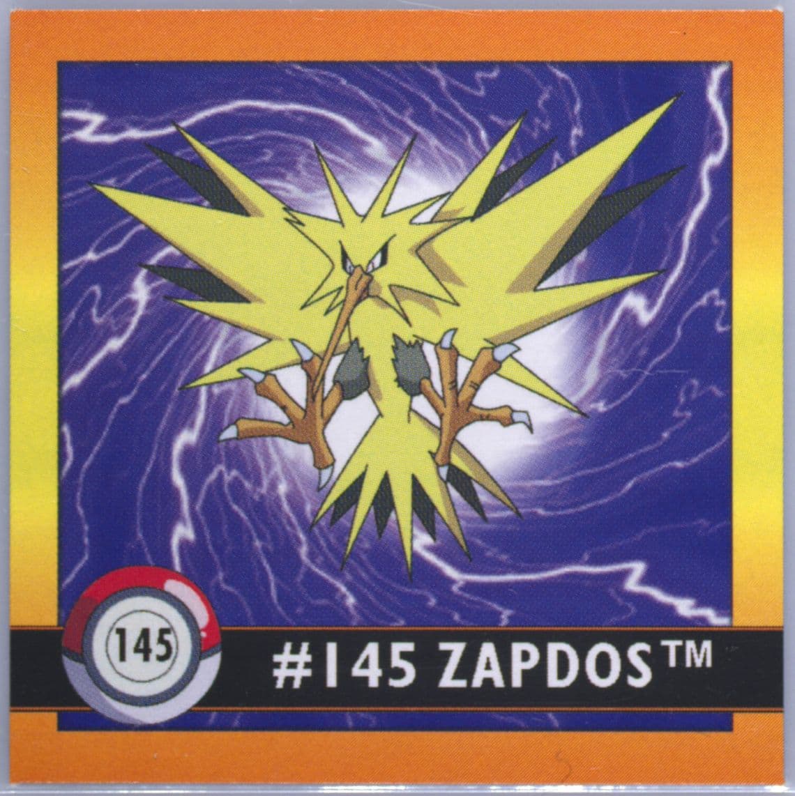 Zapdos (145) 1999 Pokemon Stickers Series 1