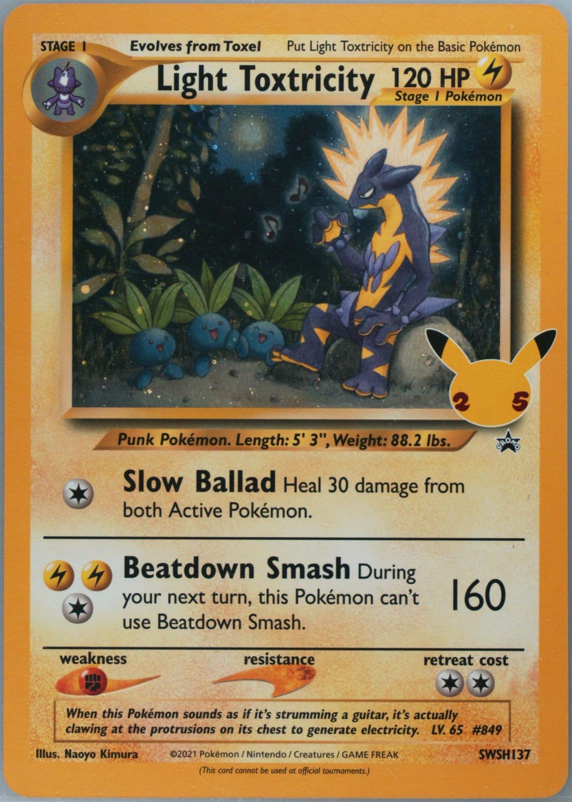 Light Toxtricity-Holo Celebrations Prime Collection-Jumbo (137) 2021 Pokemon Swsh Black Star Promo