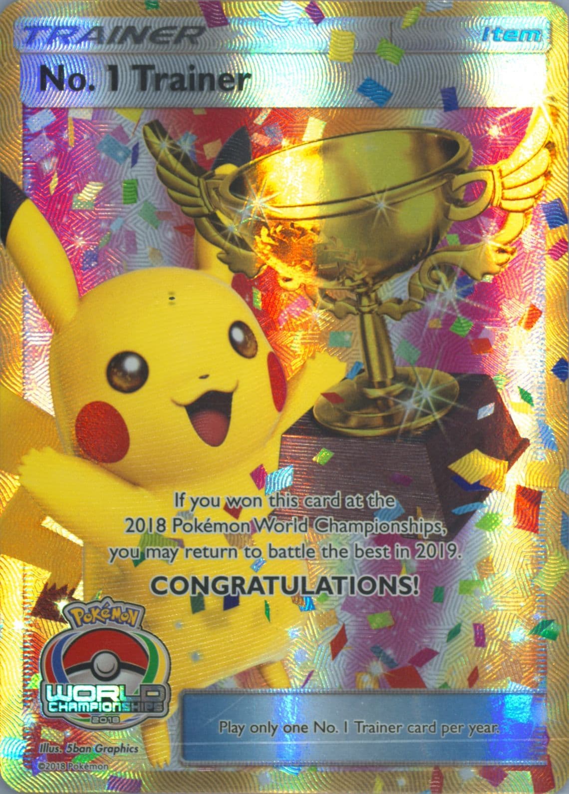 No. 1 Trainer-Holo World Championships 2018 Pokemon Promo