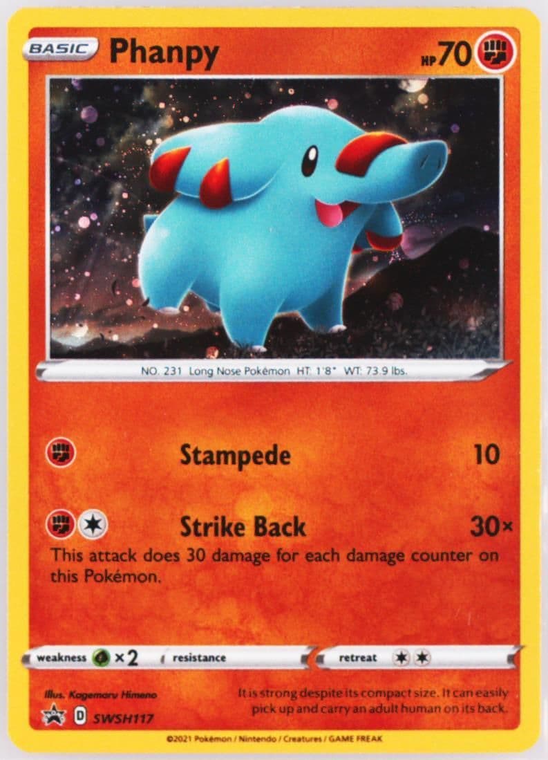 Phanpy-Holo Chilling Reign Single Pack Blisters (117) 2021 Pokemon Swsh Black Star Promo