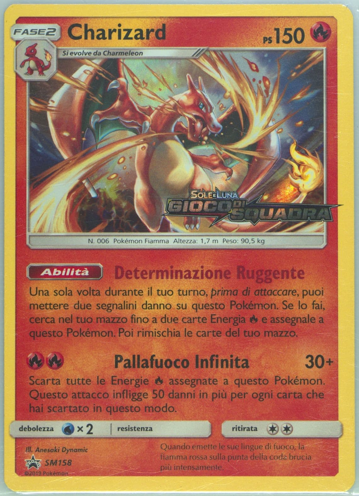 Charizard-Holo Team Up Prerelease-Italian (SM158) 2019 Pokemon SM Black Star Promo