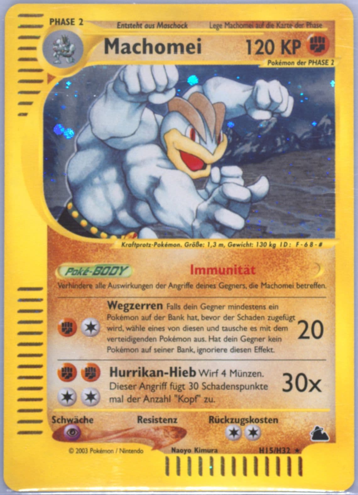 Machomei-Holo German (H15) 2003 Pokemon Skyridge