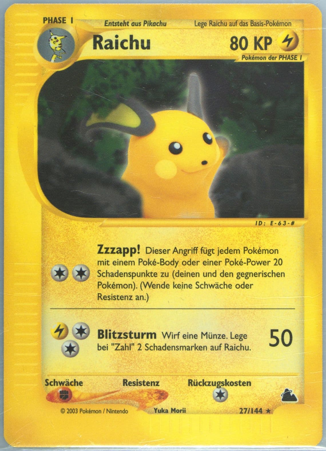 Raichu German (27) 2003 Pokemon Skyridge