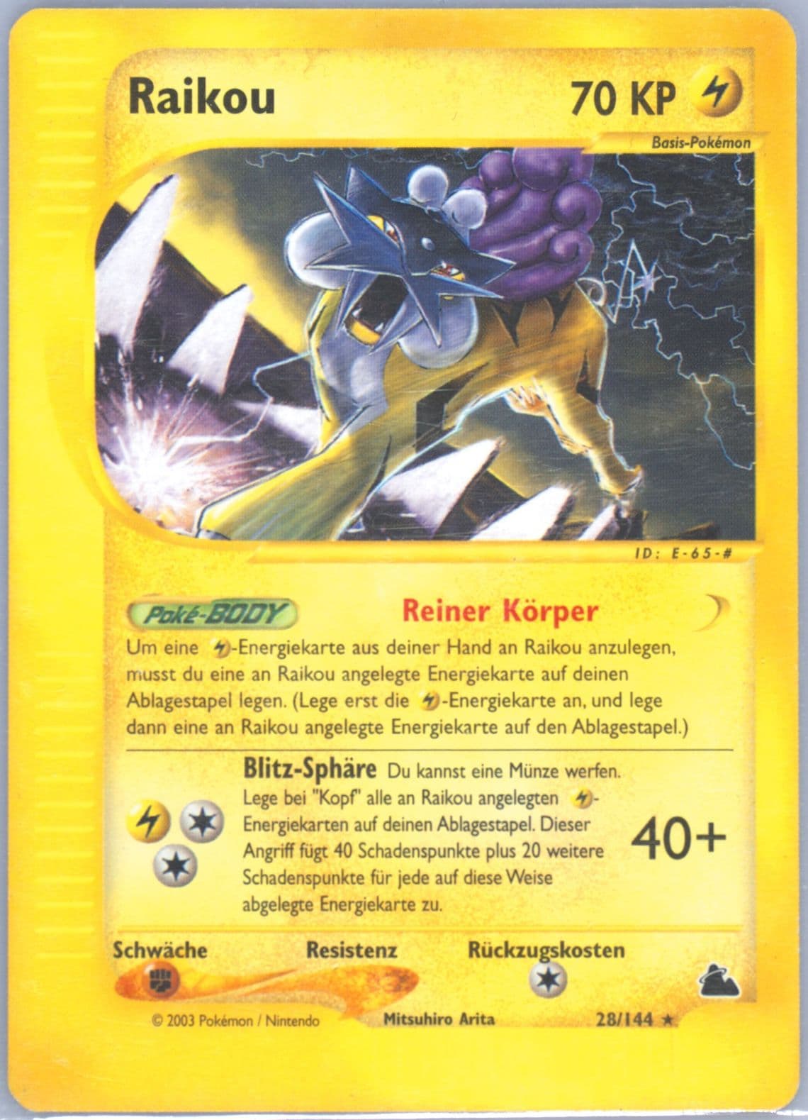 Raikou German (28) 2003 Pokemon Skyridge