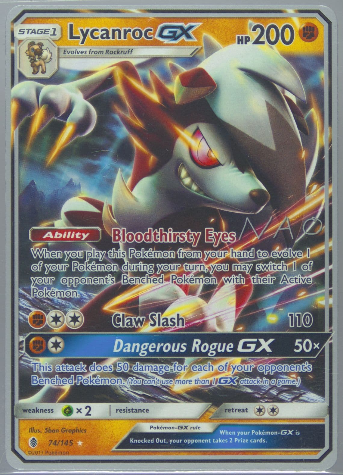 Lycanroc GX Buzzroc (74) 2018 Pokemon World Championship Promo