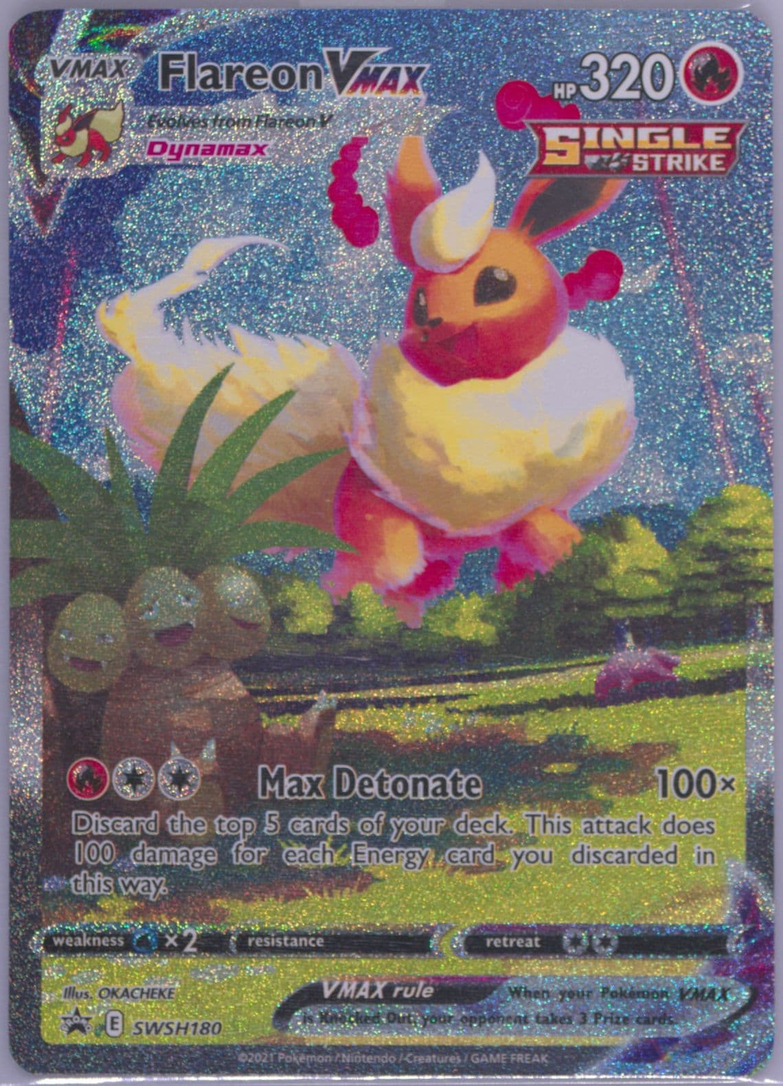 Full Art/Flareon Vmax Flareon Vmax Premium Collection-Jumbo (180) 2021 Pokemon Swsh Black Star Promo