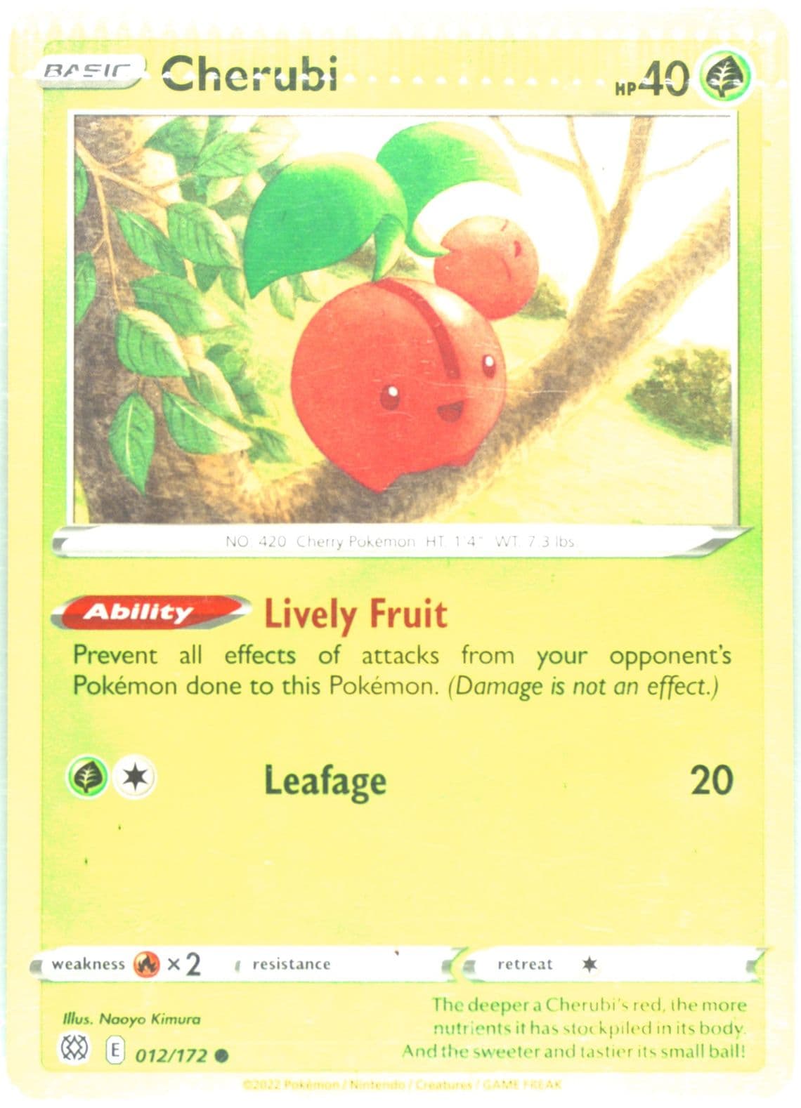 Cherubi (012) 2022 Pokemon Sword & Shield Brilliant Stars