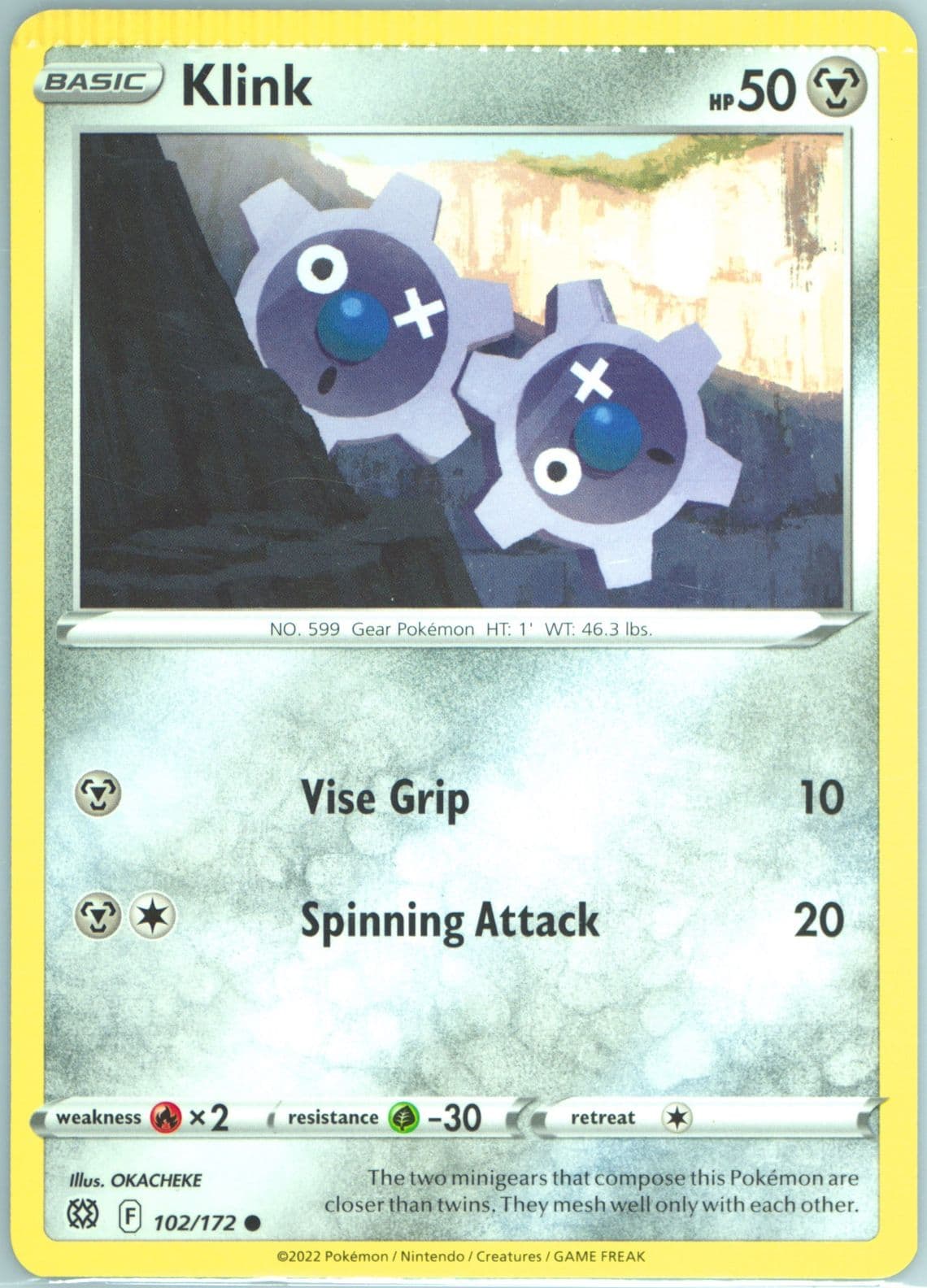 Klink (102) 2022 Pokemon Sword & Shield Brilliant Stars