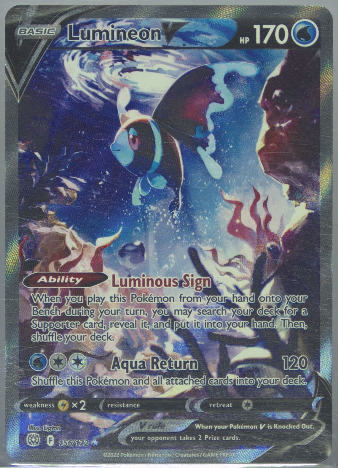 Full Art/Lumineon V (156) 2022 Pokemon Sword & Shield Brilliant Stars