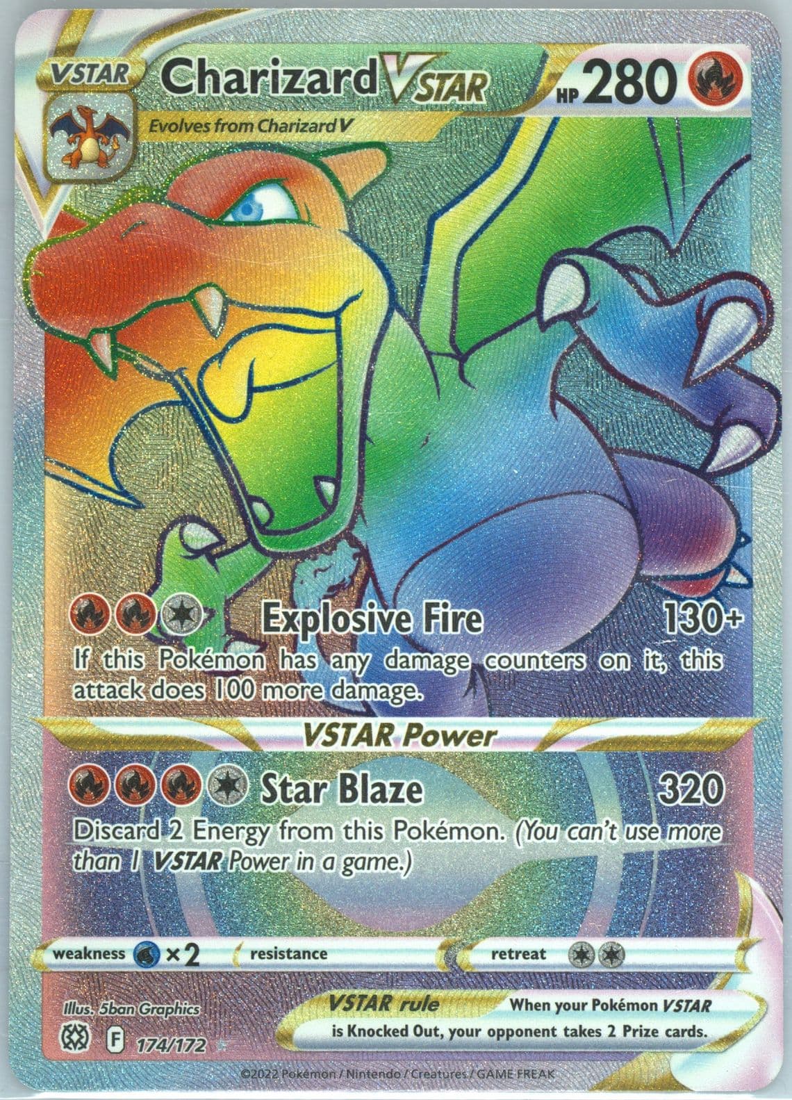 Full Art/Charizard Vstar Secret (174) 2022 Pokemon Sword & Shield Brilliant Stars