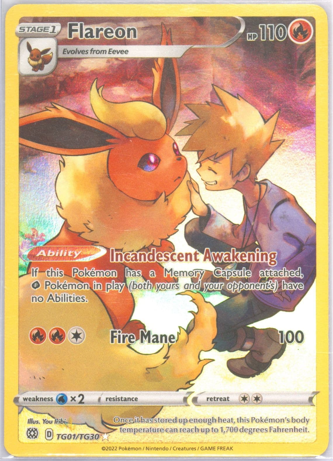Full Art/Flareon (TG01) 2022 Pokemon Sword & Shield Brilliant Stars