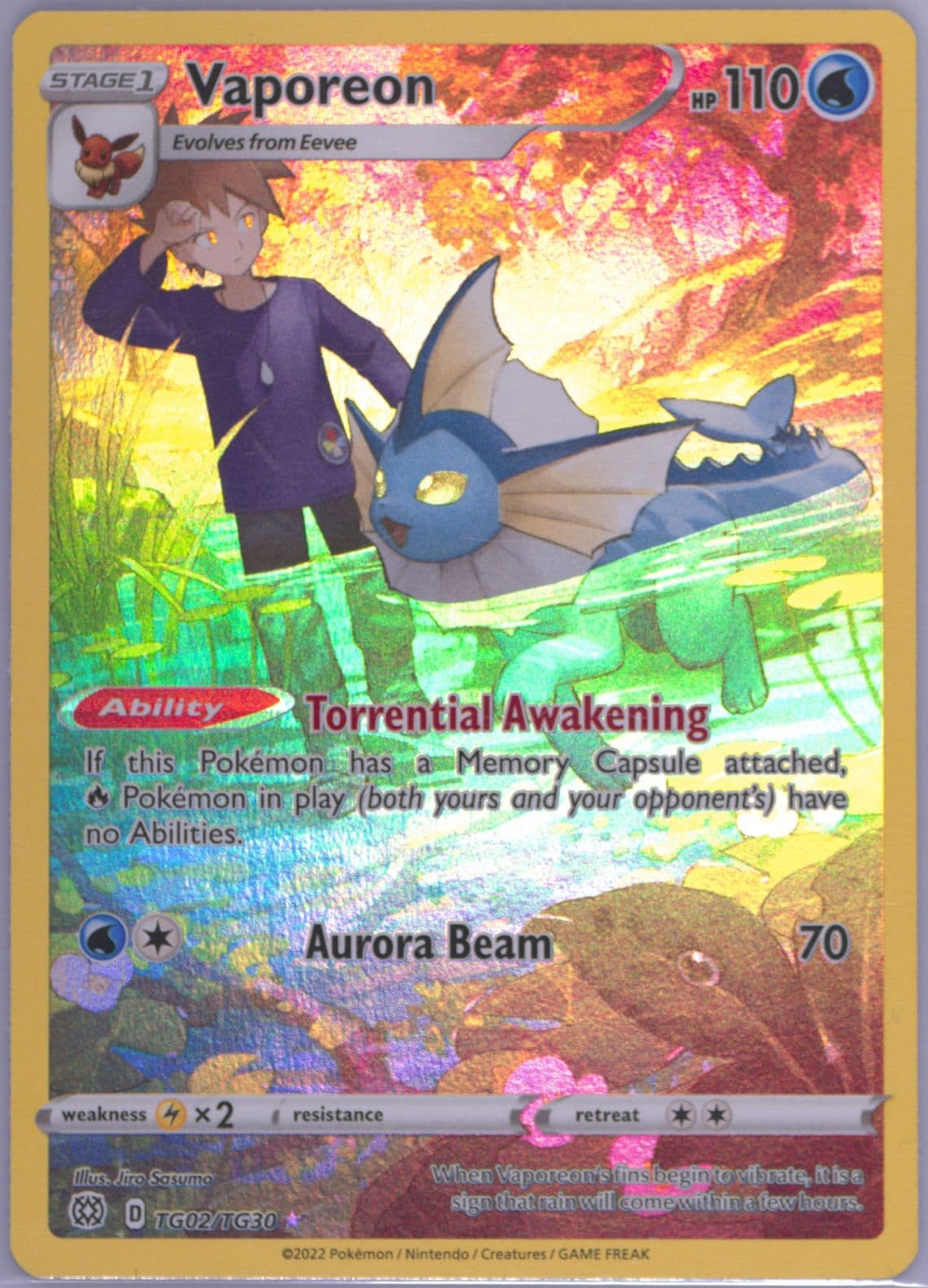 Full Art/Vaporeon (TG02) 2022 Pokemon Sword & Shield Brilliant Stars