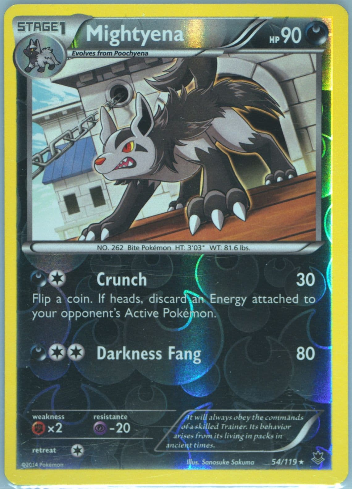 Mightyena-Reverse Foil (54) 2014 Pokemon XY Phantom Forces