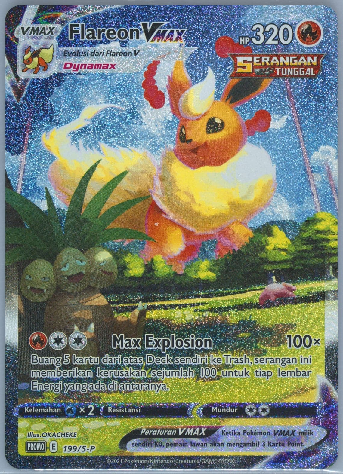 Full Art/Flareon Vmax Eevee Evolutions Fight Winner Prize (199) 2021 Pokemon Indonesian S Promo