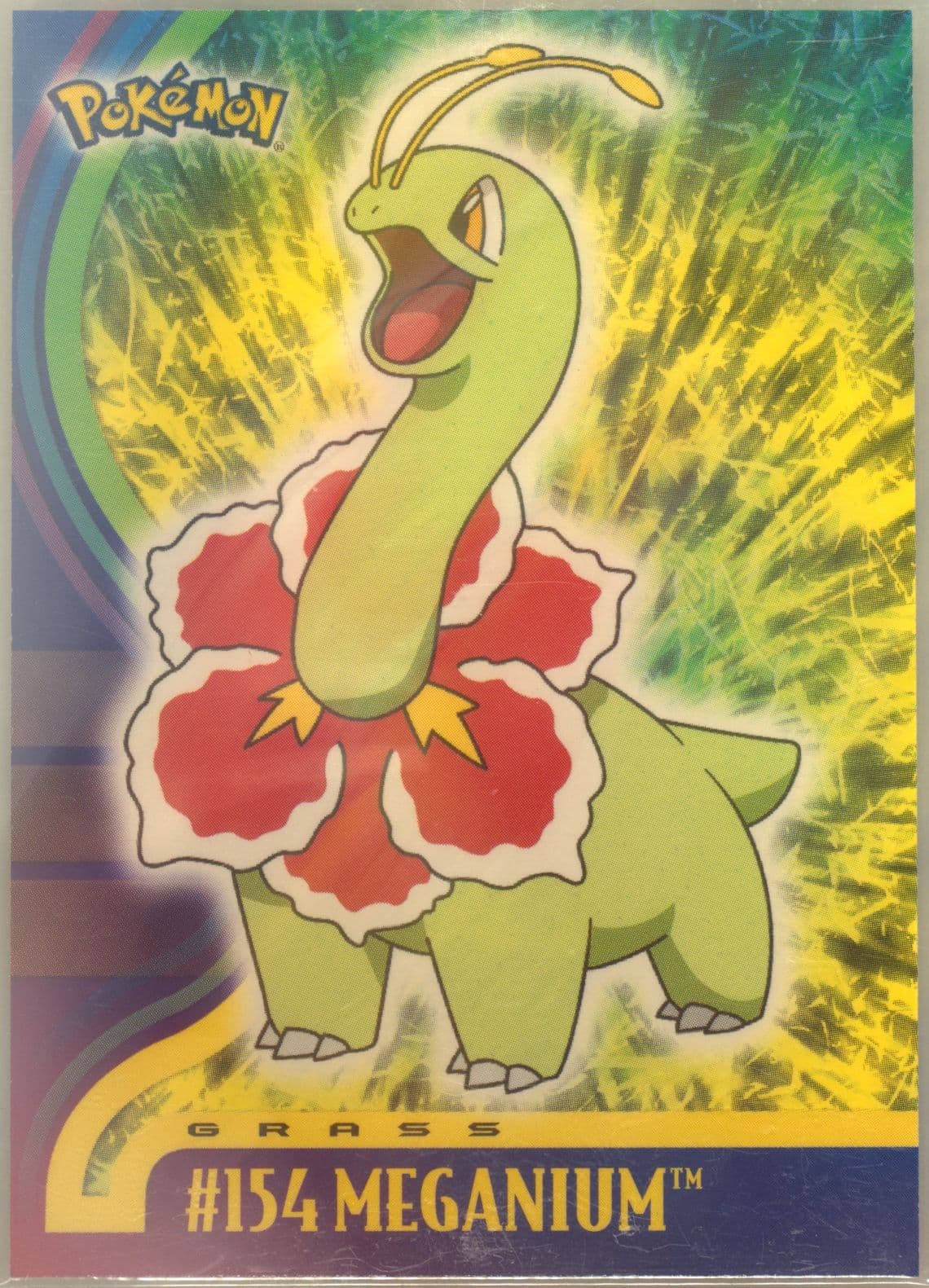 Meganium (154) 2001 Topps Pokemon Johto Series 1