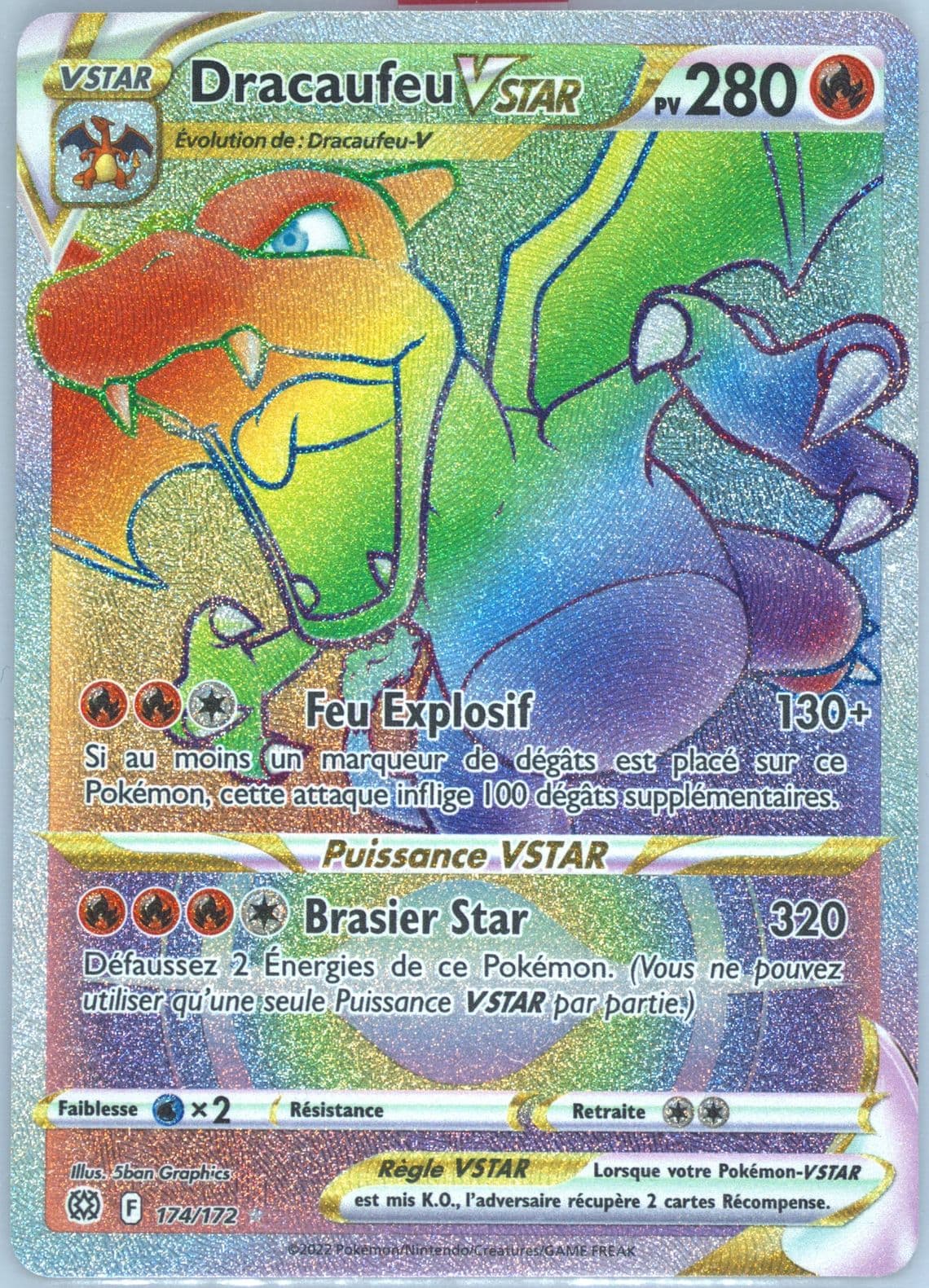 Full Art/Dracaufeu Vstar French-Secret (174) 2022 Pokemon Sword & Shield Brilliant Stars
