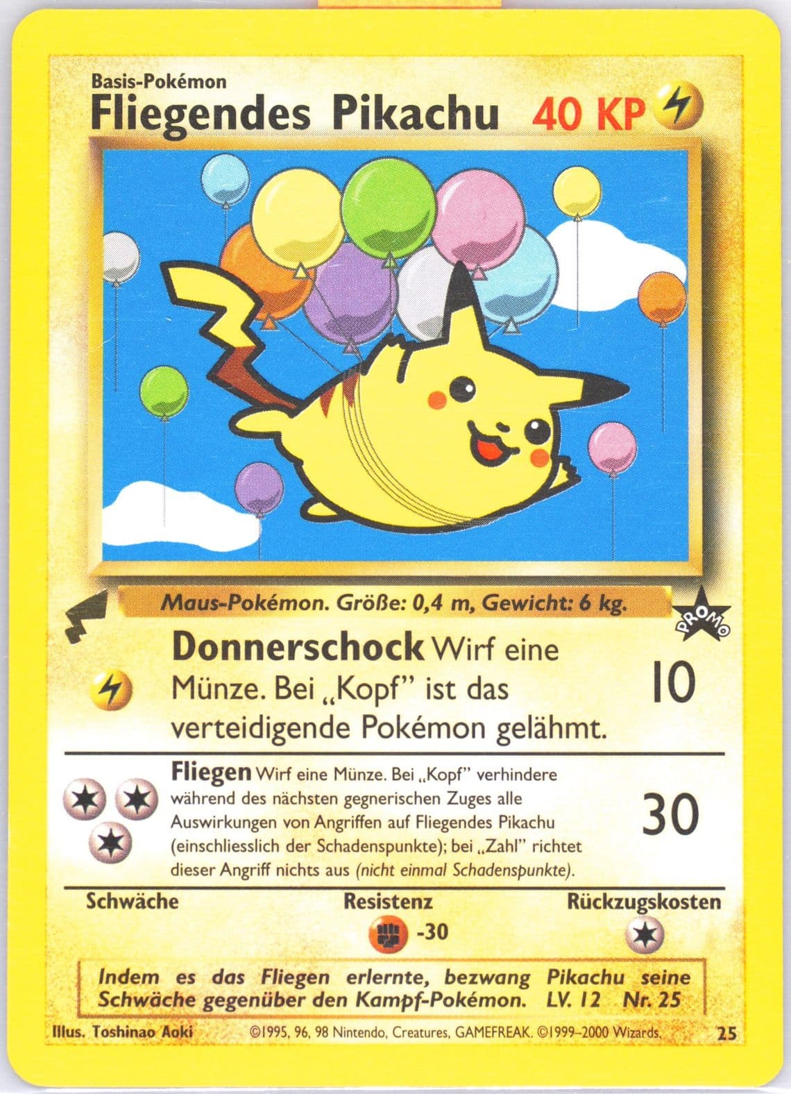Flying Pikachu German (25) 2000 Pokemon Pikachu World Collection