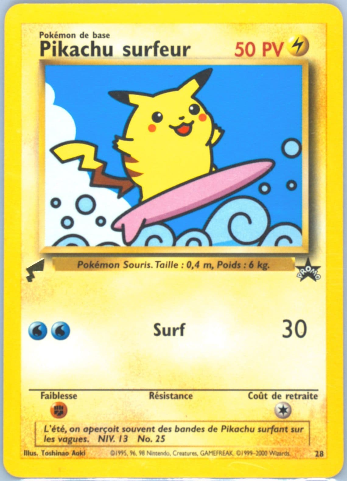 Surfing Pikachu French (28) 2000 Pokemon Pikachu World Collection