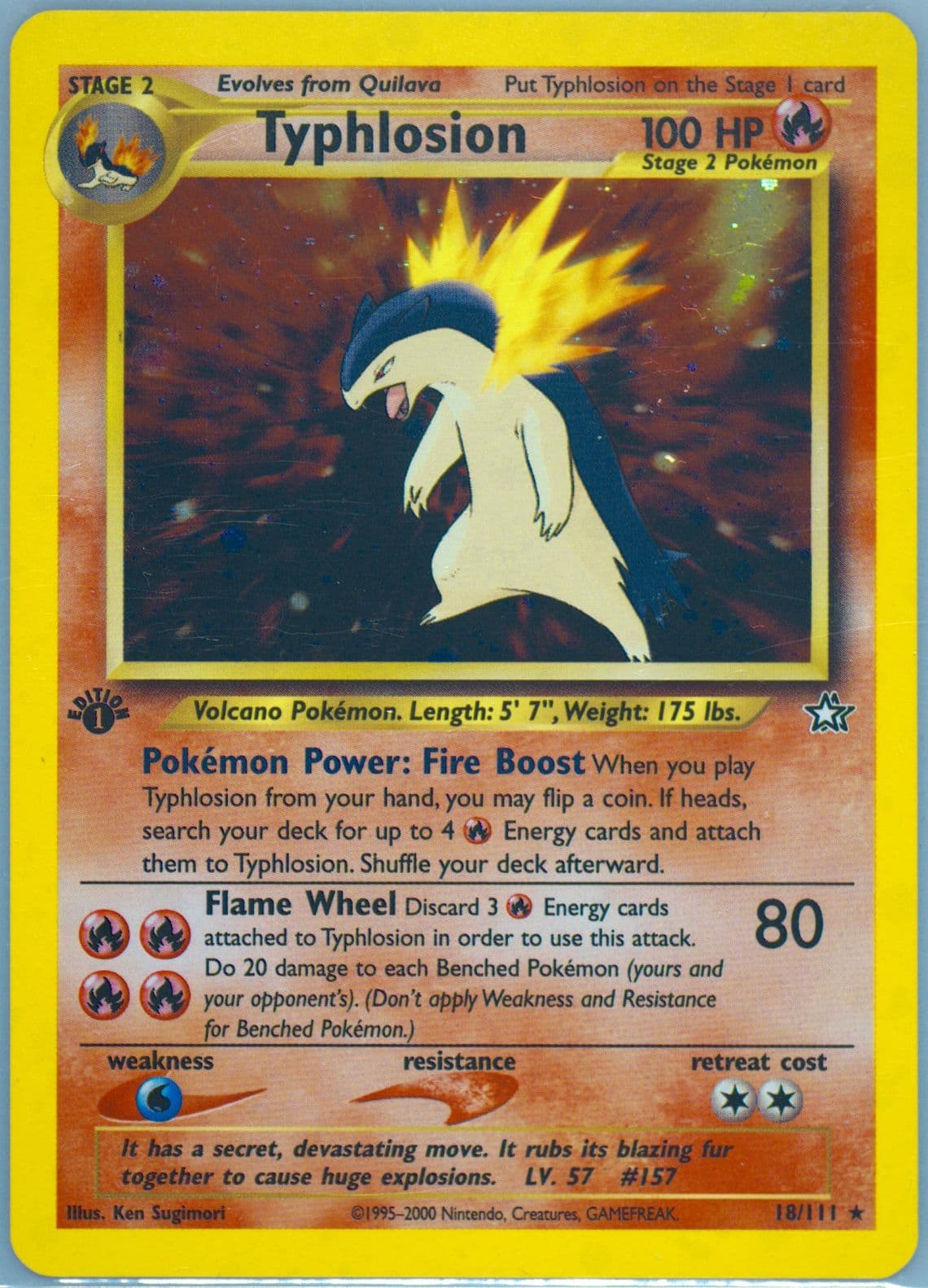 Typhlosion-Holo (18) 2000 Pokemon Neo Genesis 1st Edition