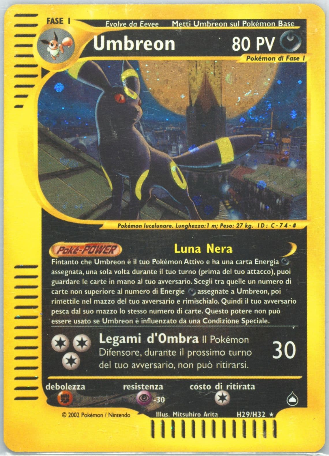 Umbreon-Holo Italian (H29) 2003 Pokemon Aquapolis