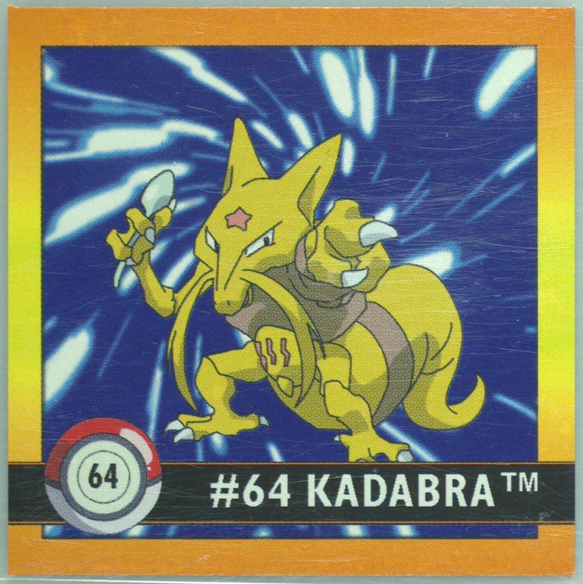 Kadabra (64) 1999 Pokemon Stickers Series 1