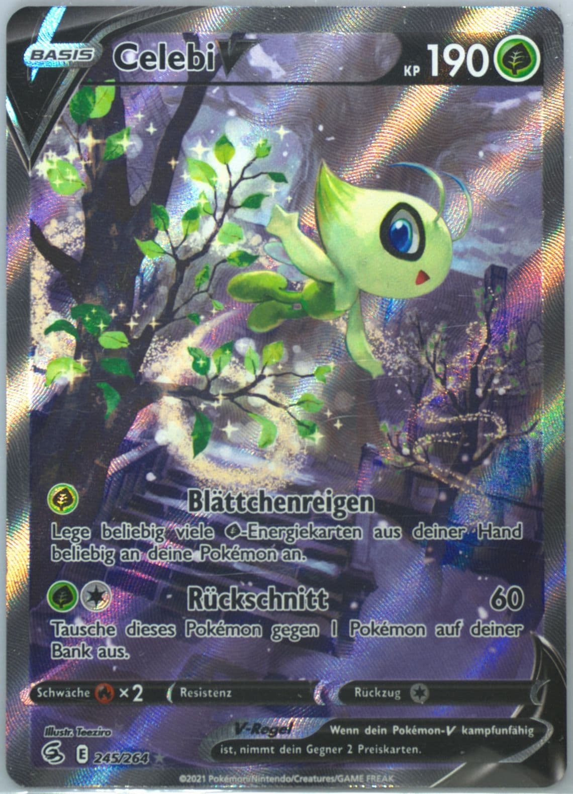 Full Art/Celebi V German (245) 2021 Pokemon Sword & Shield Fusion Strike