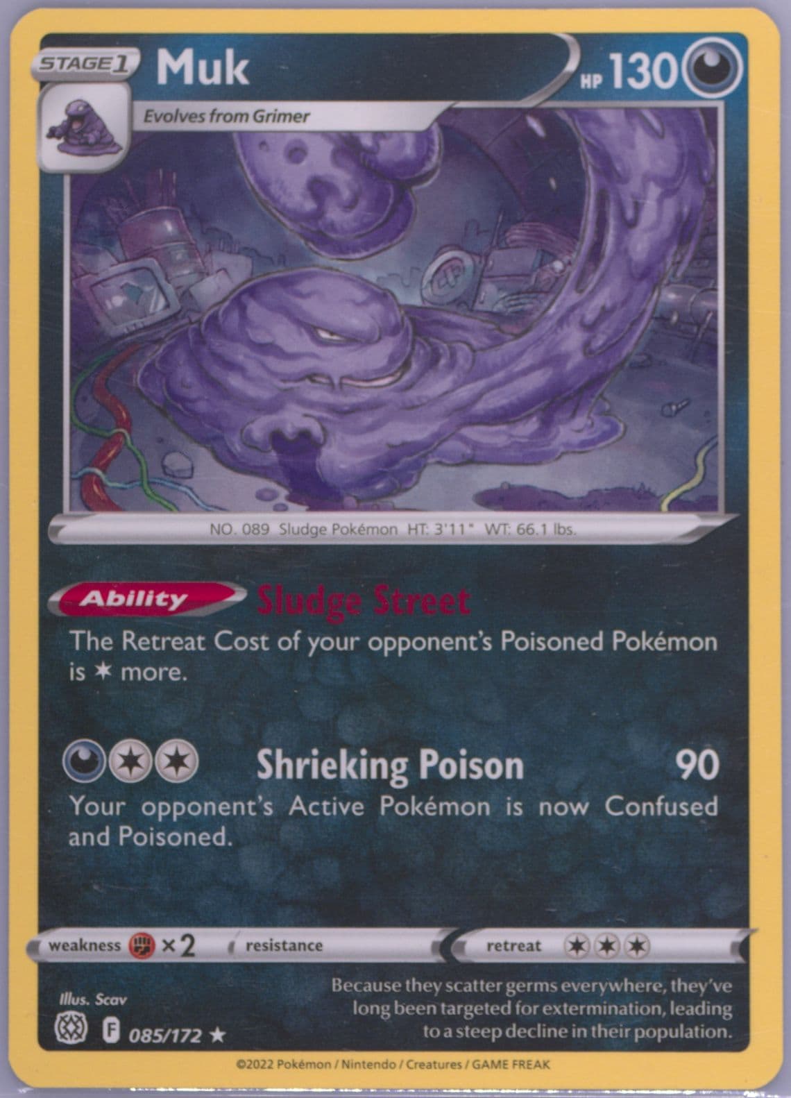Muk (085) 2022 Pokemon Sword & Shield Brilliant Stars