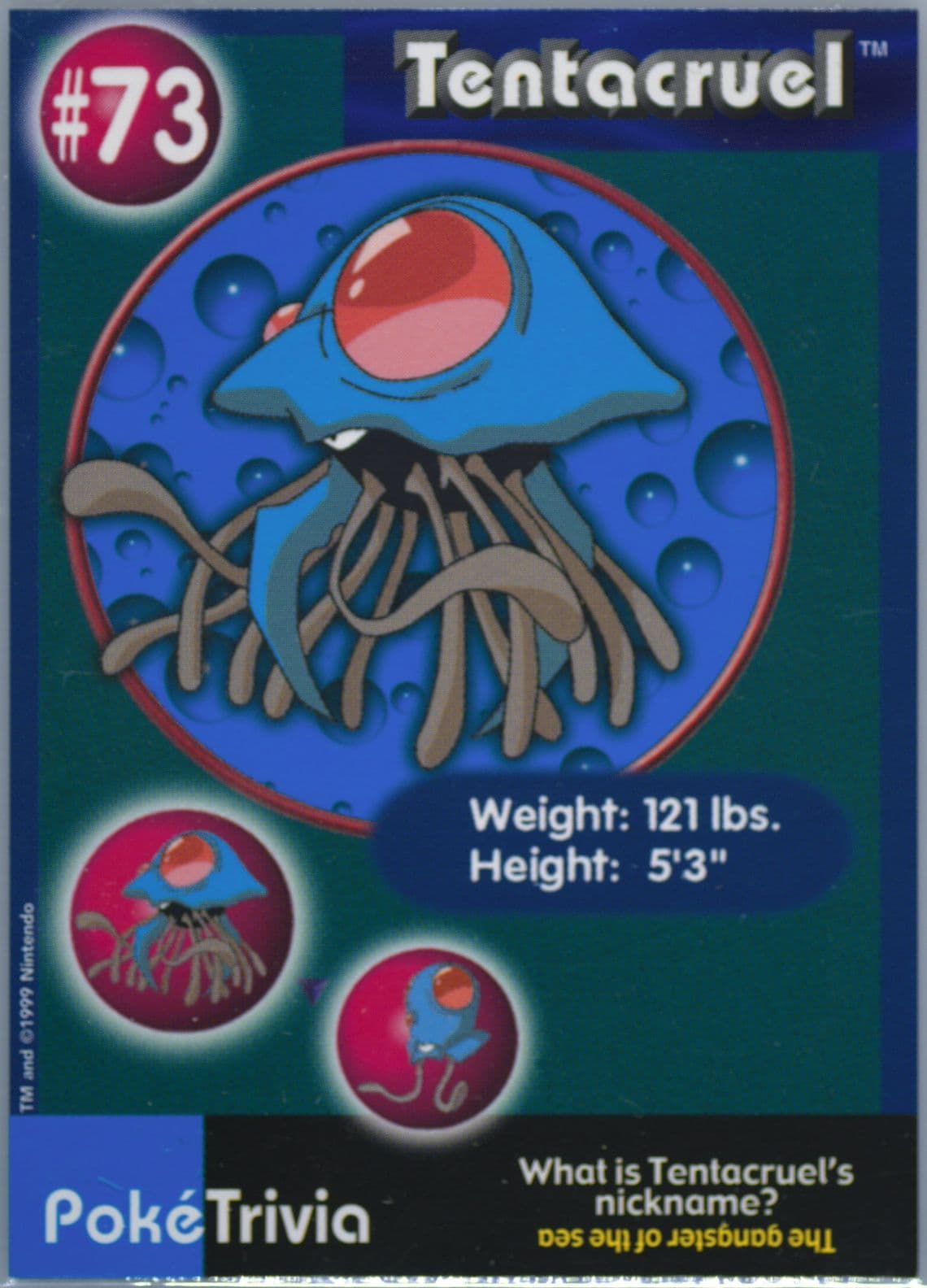 Tentacruel (73) 1999 Pokemon Burger King