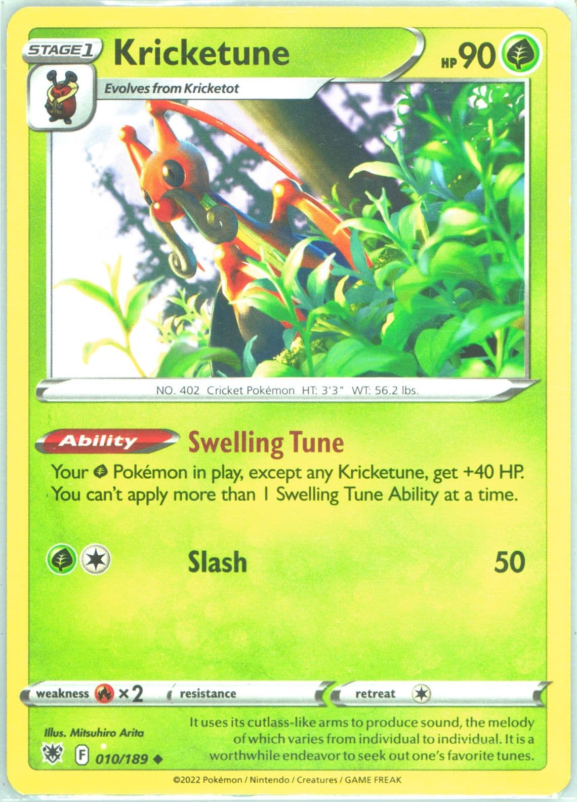 Kricketune (010) 2022 Pokemon Sword & Shield Astral Radiance