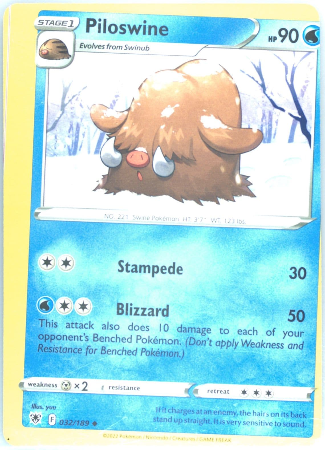 Piloswine (032) 2022 Pokemon Sword & Shield Astral Radiance