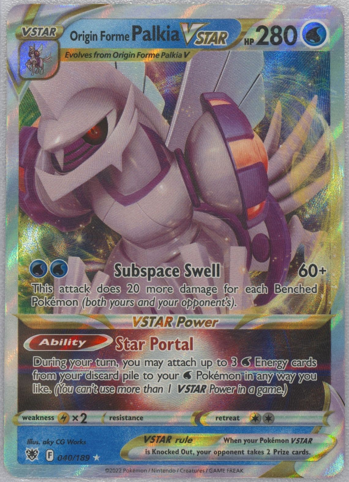 Origin Forme Palkia Vstar (040) 2022 Pokemon Sword & Shield Astral Radiance