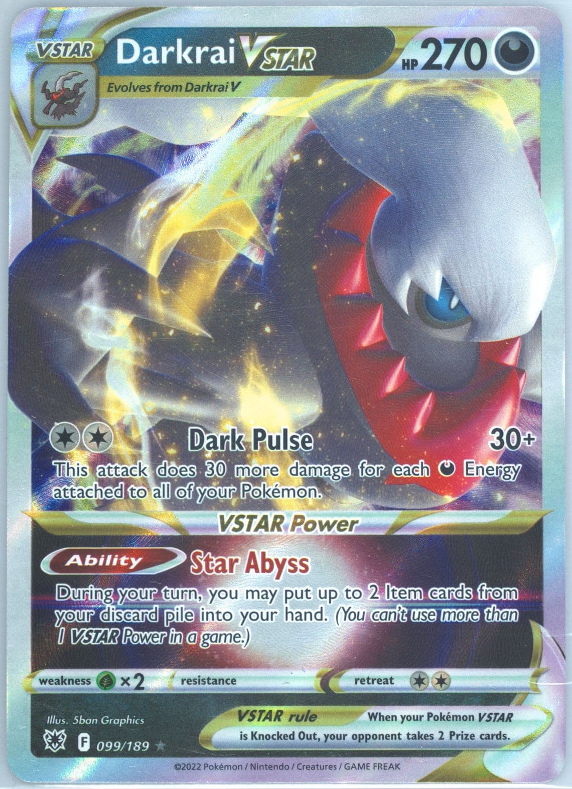 Darkrai Vstar (099) 2022 Pokemon Sword & Shield Astral Radiance