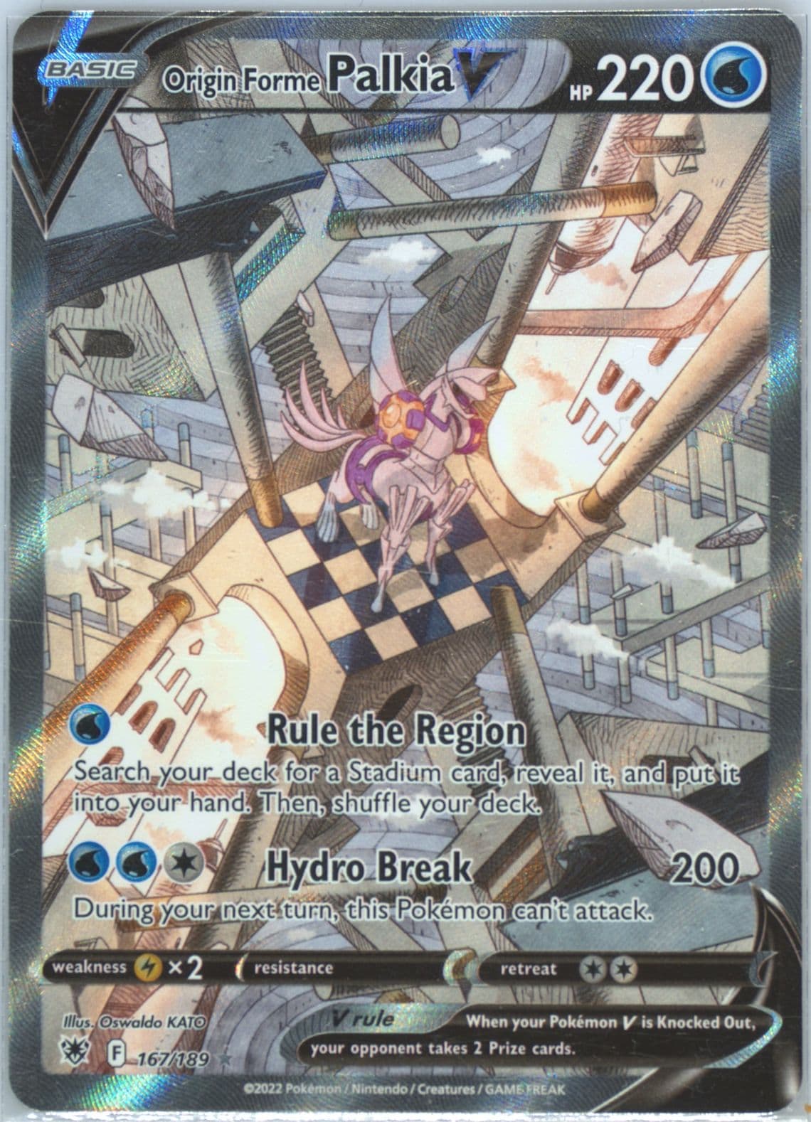 Full Art/Origin Forme Palkia V (167) 2022 Pokemon Sword & Shield Astral Radiance