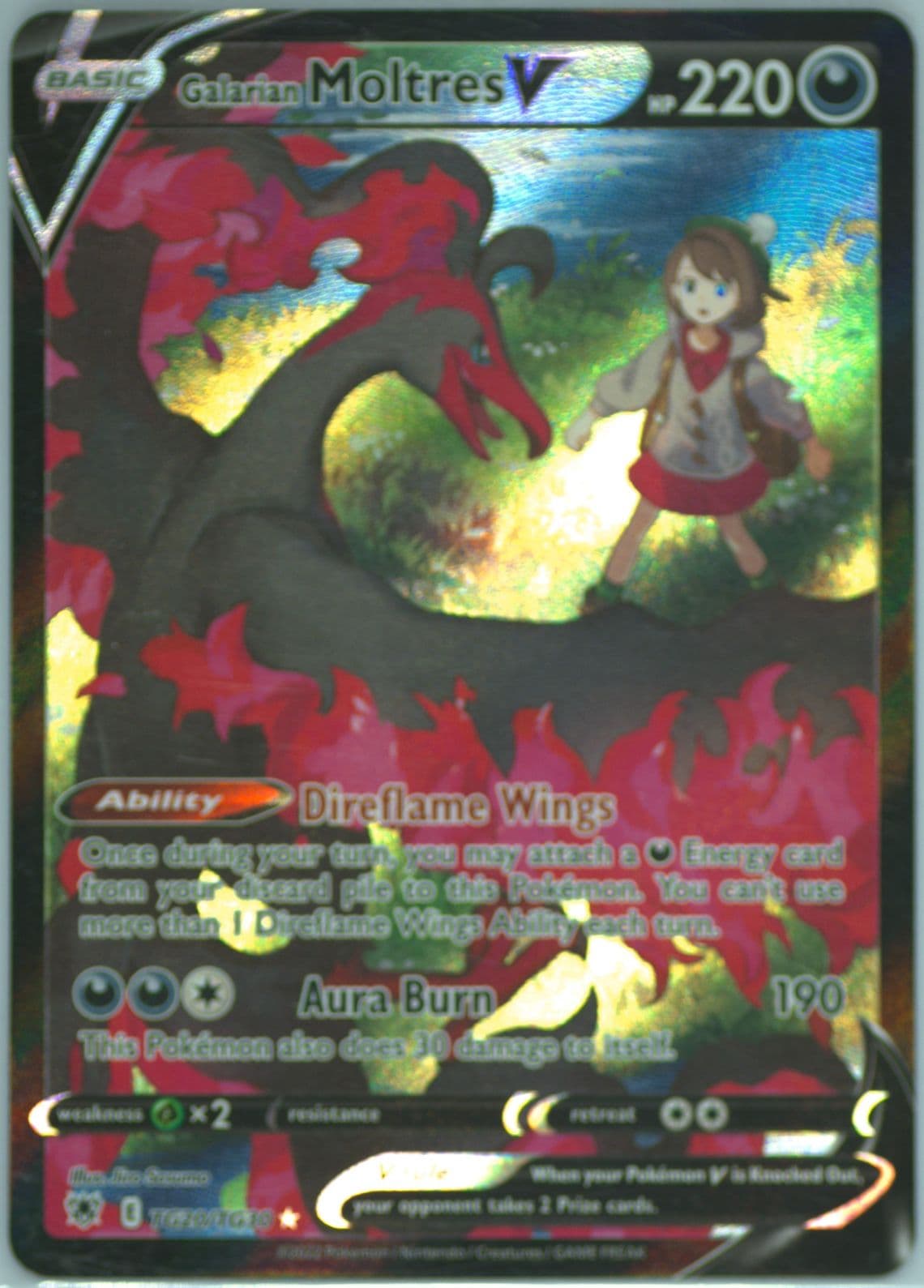 Full Art/Galarian Moltres V (TG20) 2022 Pokemon Sword & Shield Astral Radiance