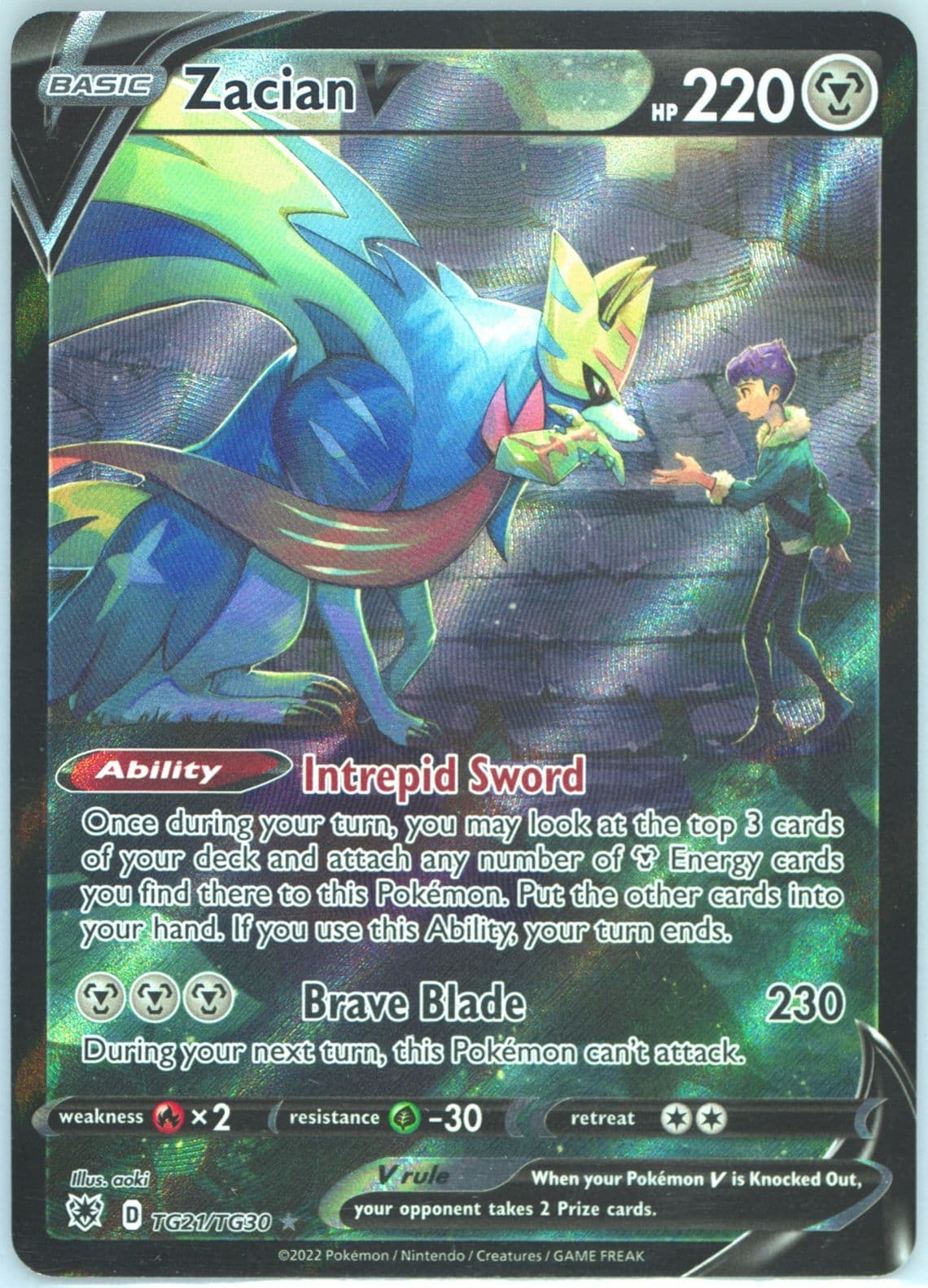 Full Art/Zacian V (TG21) 2022 Pokemon Sword & Shield Astral Radiance