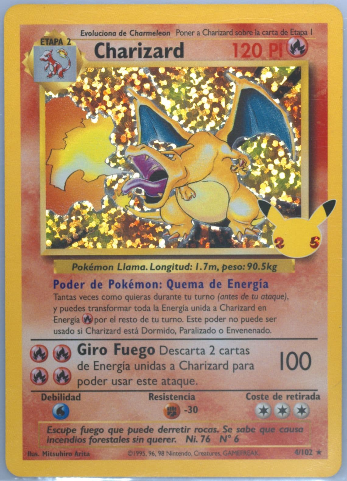 Charizard-Holo Spanish (4) 2021 Pokemon Celebrations Classic Collection