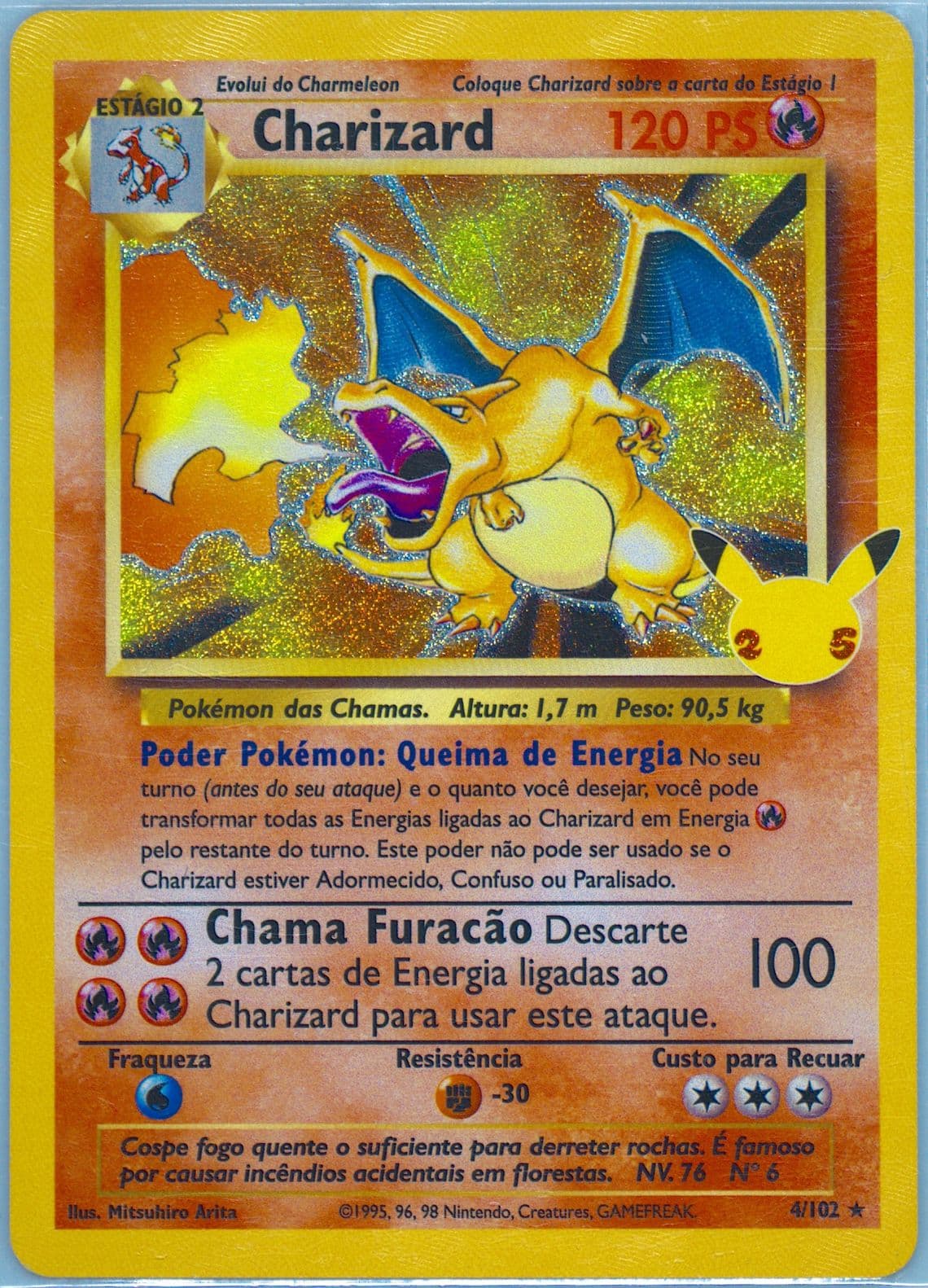 Charizard-Holo Portuguese (4) 2021 Pokemon Celebrations Classic Collection