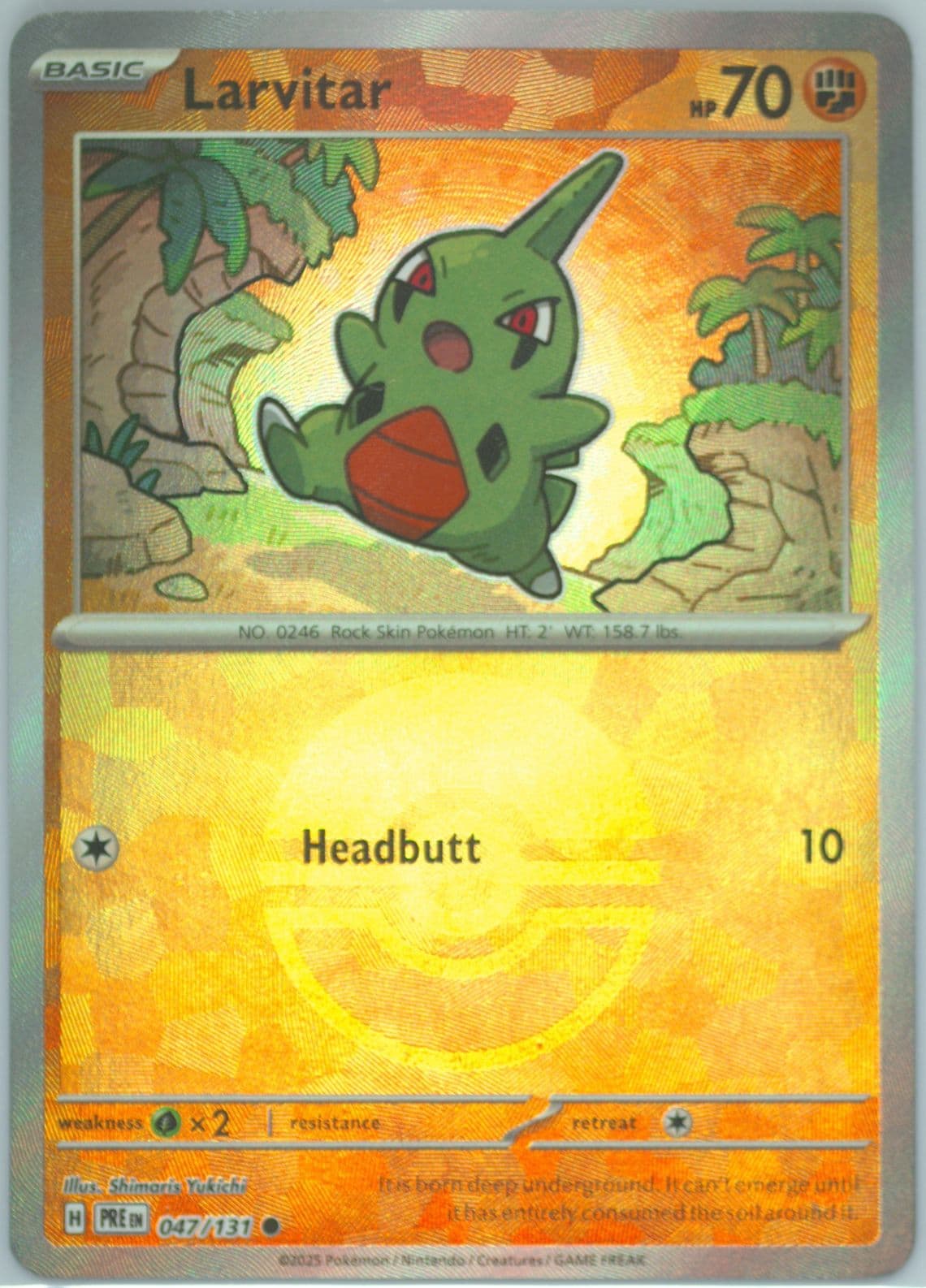 Larvitar Poke Ball Reverse Holo (047) 2025 Pokemon Pre EN-Prismatic Evolutions