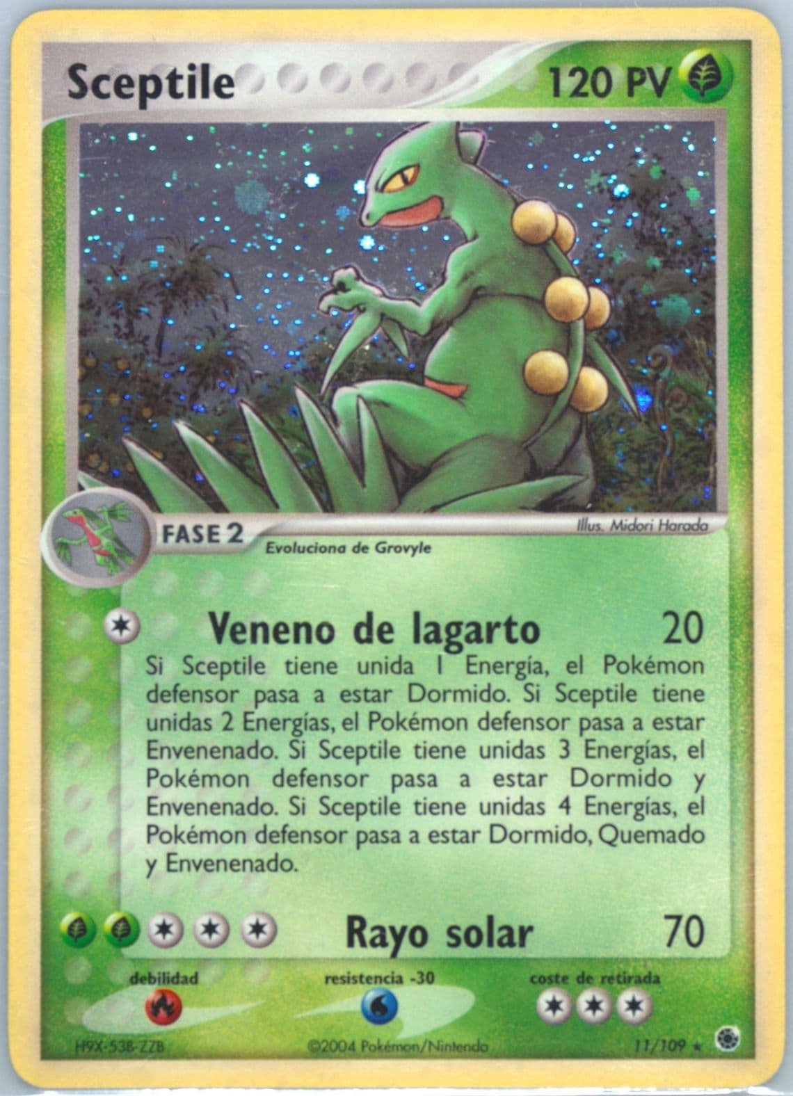 Sceptile-Holo (11) 2004 Pokemon Spanish EX Ruby & Sapphire
