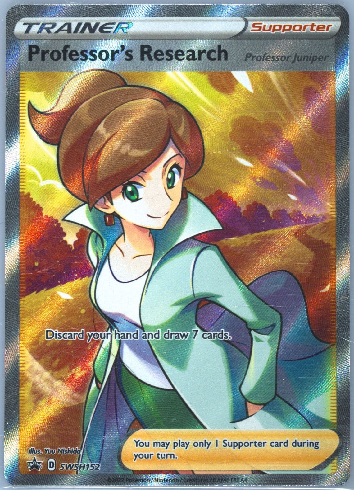 Full Art/Professor's Research Professor Juniper Premium Tournament Collection (152) 2022 Pokemon Swsh Black Star Promo