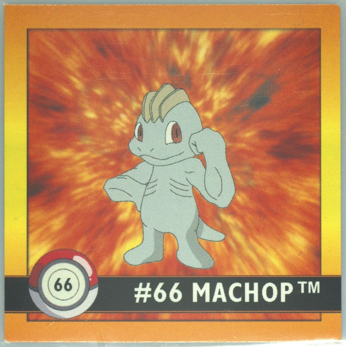 Machop (66) 1999 Pokemon Stickers Series 1