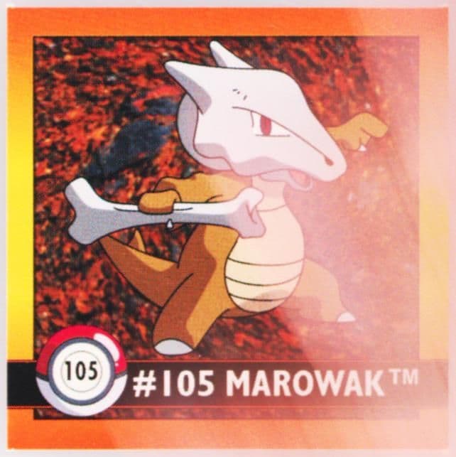 Marowak (105) 1999 Pokemon Stickers Series 1