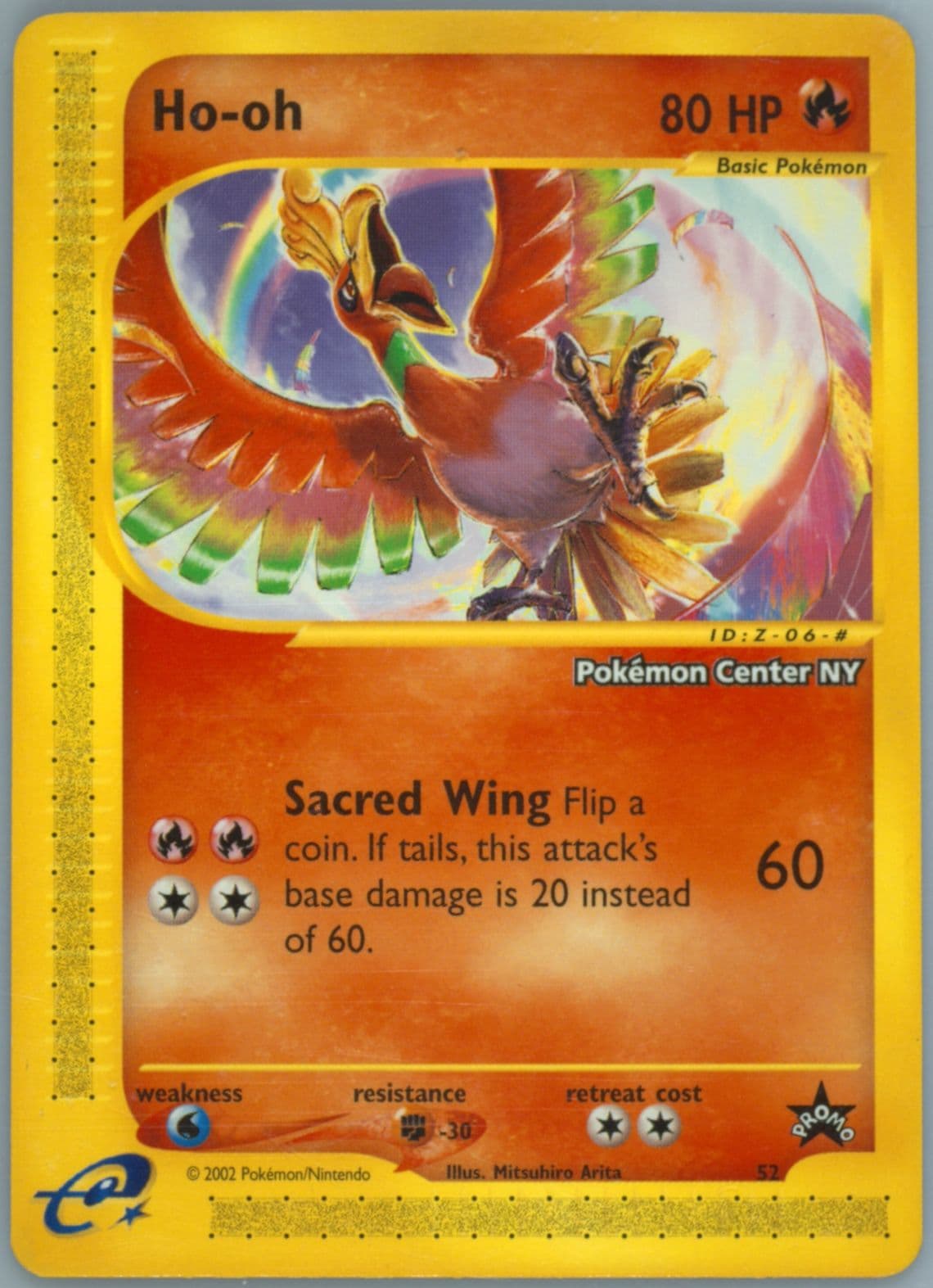 HO-Oh Pokemon Center NY (52) 2002 Pokemon League Promo Black Star