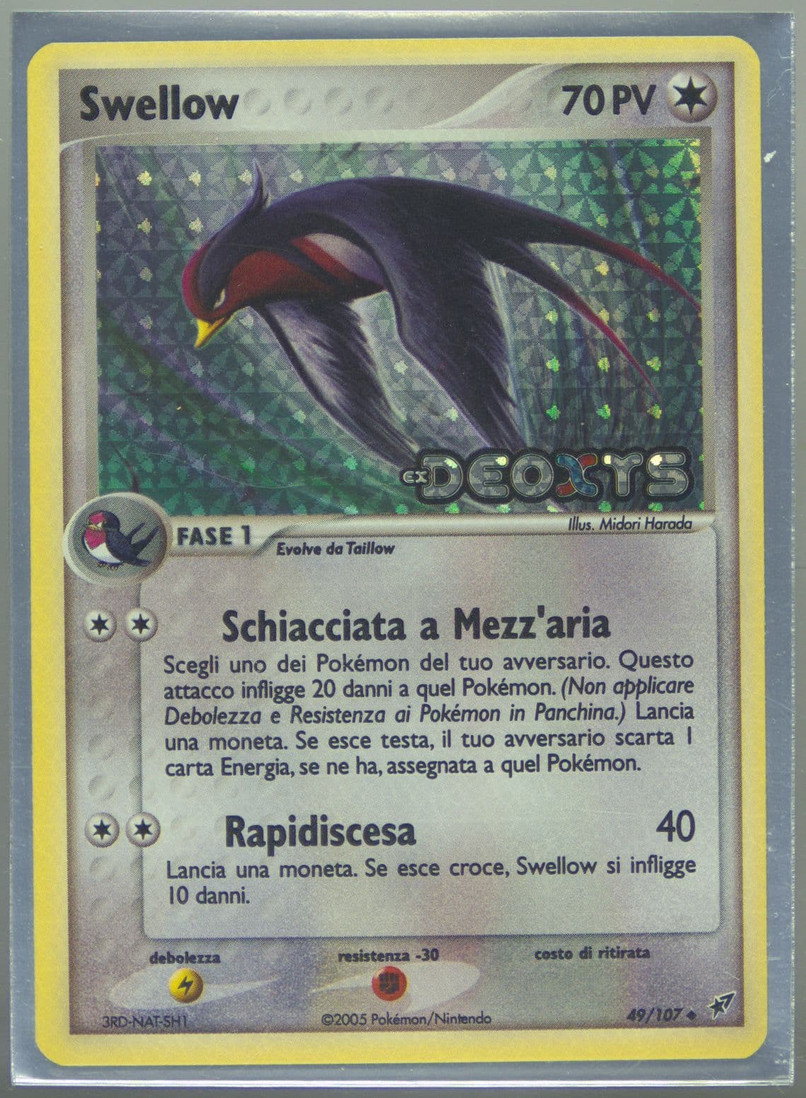 Swellow-Reverse Foil Italian (49) 2005 Pokemon EX Deoxys