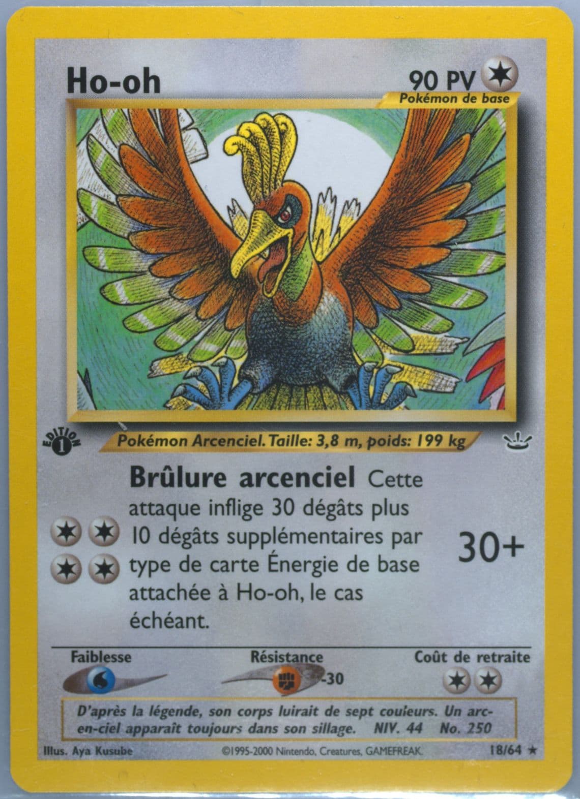 HO-Oh 1st Edition (18) 2002 Pokemon French Neo Revelation