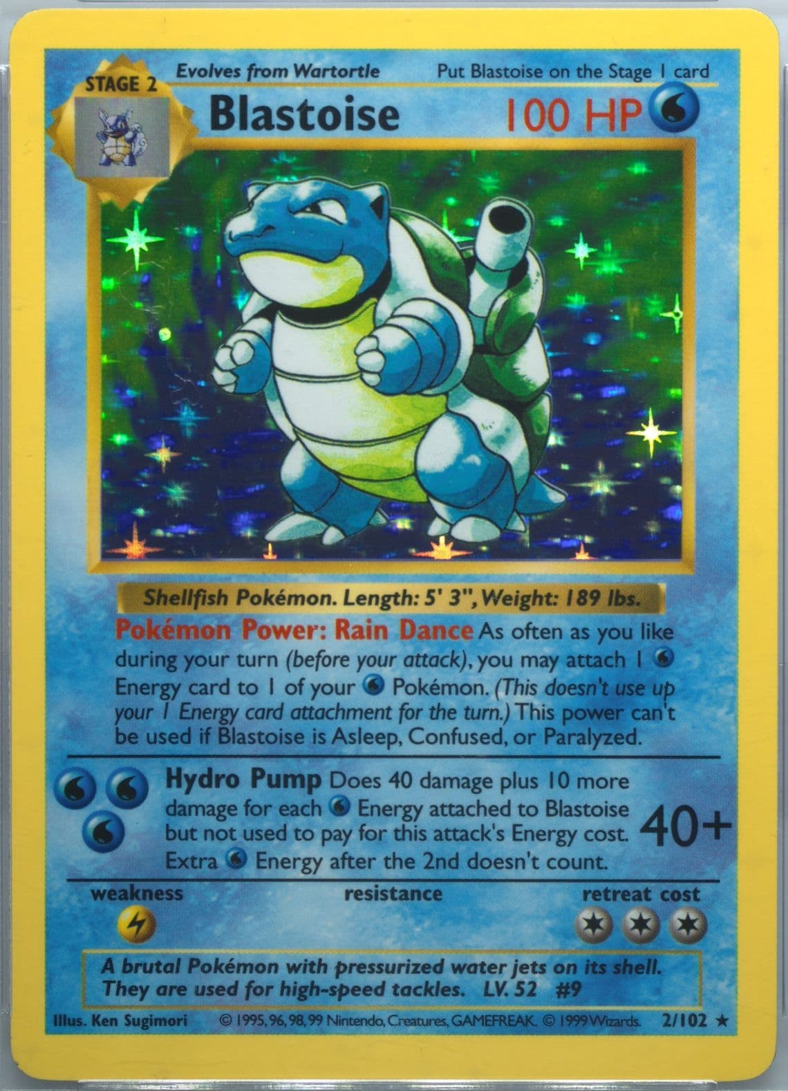 Blastoise-Holo Shadowless (2) 1999 Pokemon Game