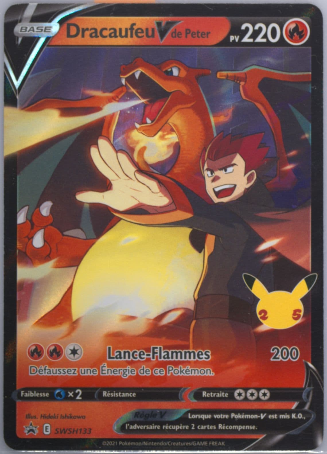 Dracaufeu V de Peter Celberations Collection-French (133) 2021 Pokemon Swsh Black Star Promo