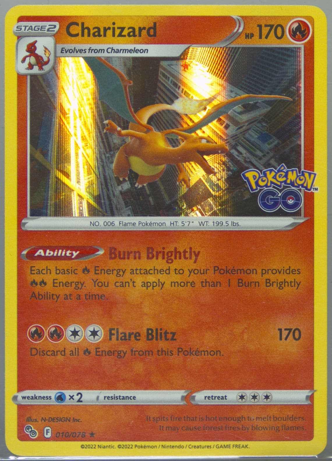 Charizard-Holo (010) 2022 Pokemon Go
