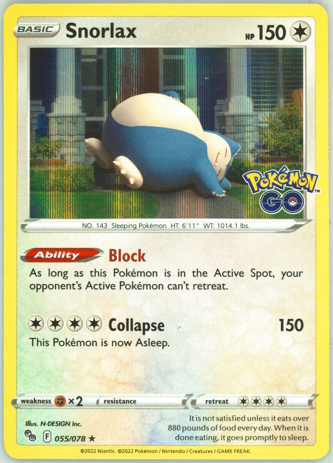 Snorlax-Holo (055) 2022 Pokemon Go